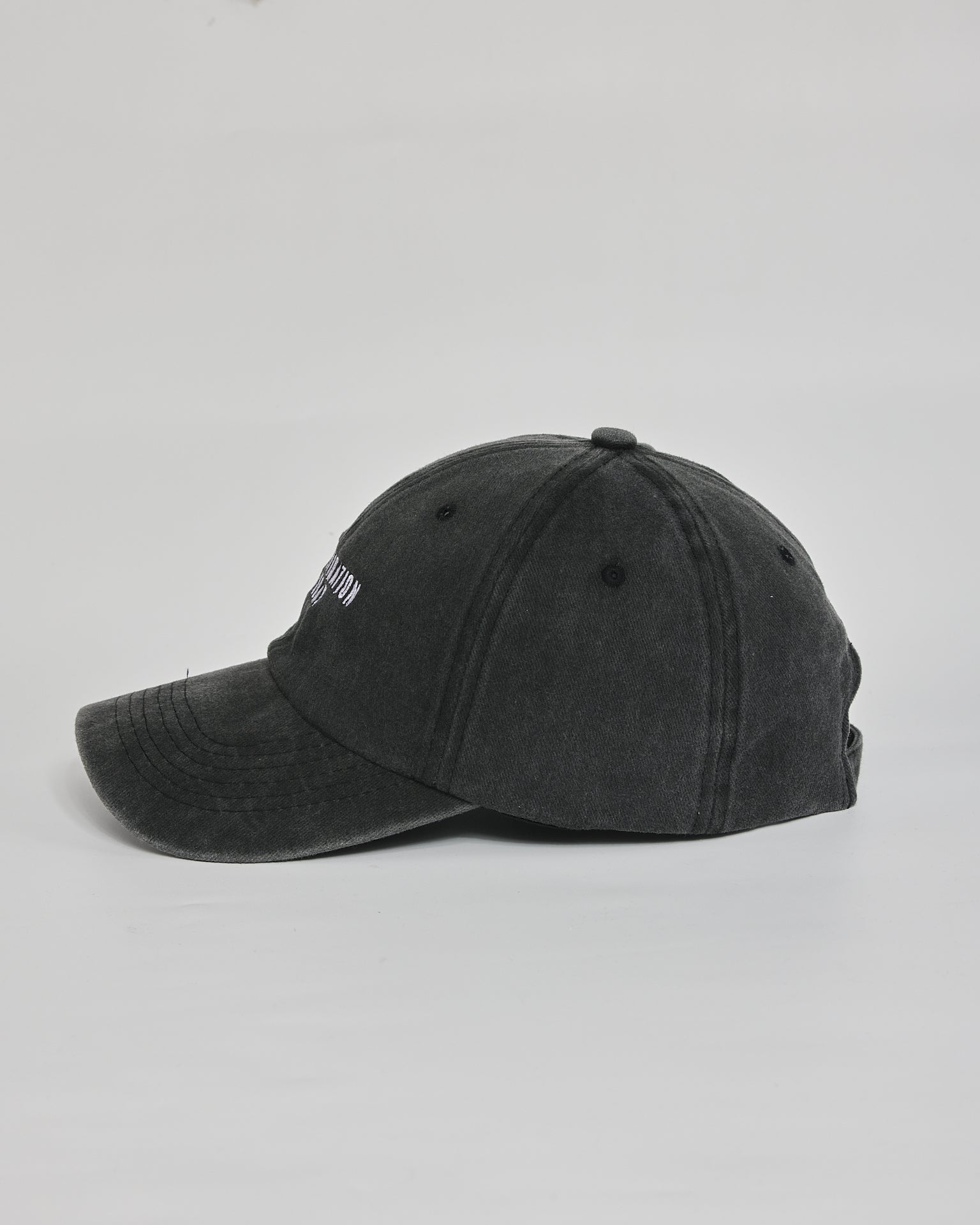 No Inspiration Today black washed cap - angled view
