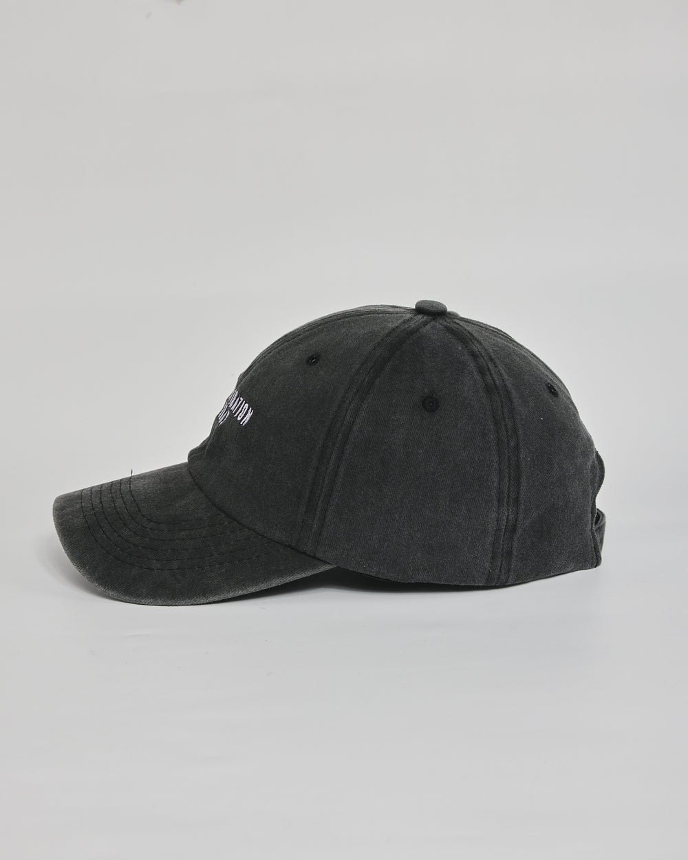 No Inspiration Today black washed cap - angled view