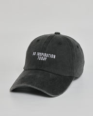 No Inspiration Today black washed cap - side view
