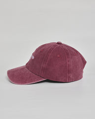 No Inspiration Today burgundy washed cap - angled view