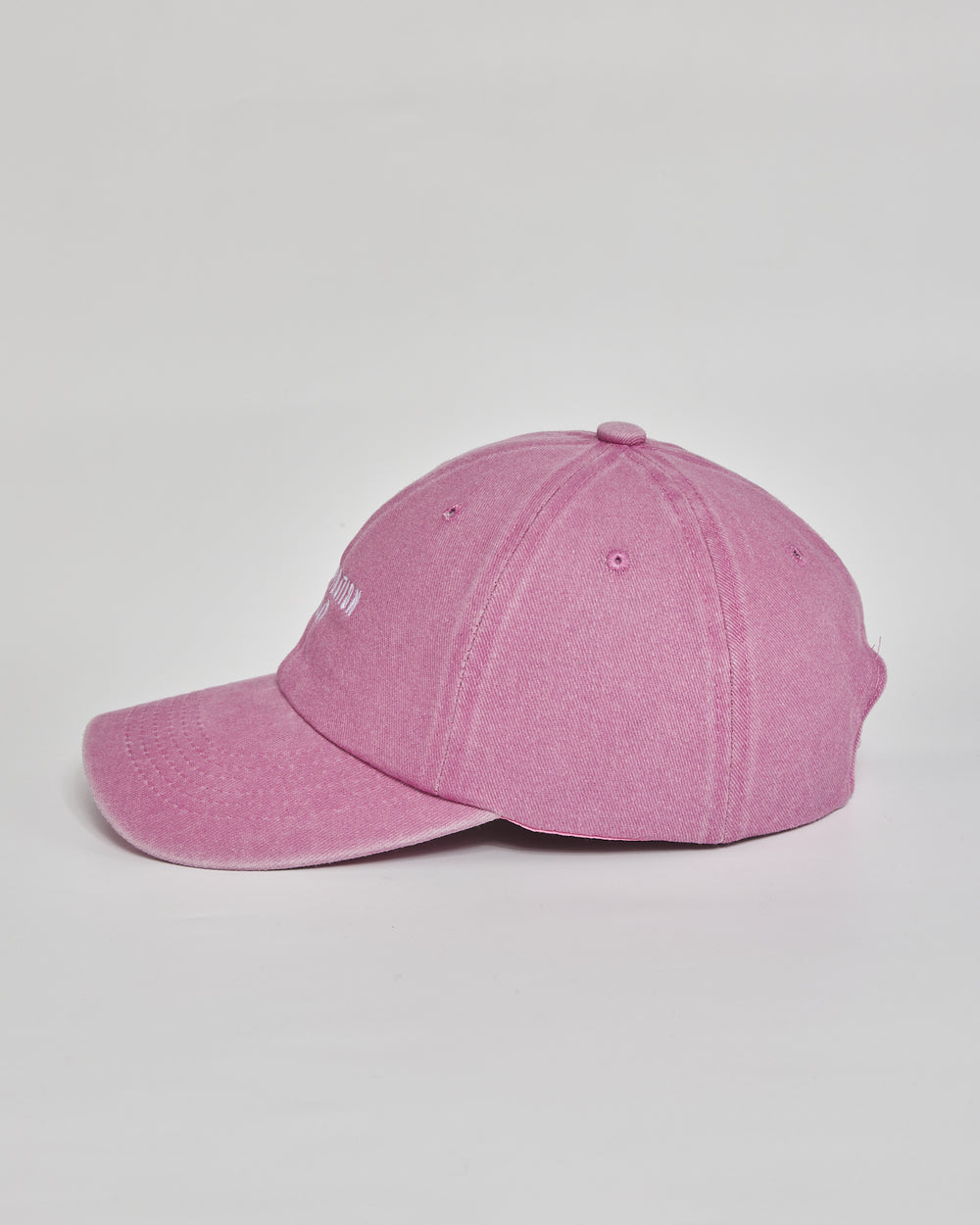 No Inspiration Today pink washed cap - angled view