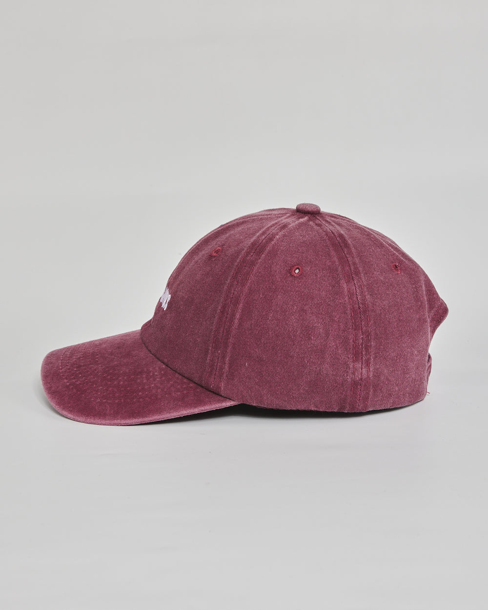 No Thanks burgundy washed cap - angled view