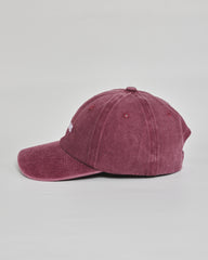 No Thanks burgundy washed cap - angled view