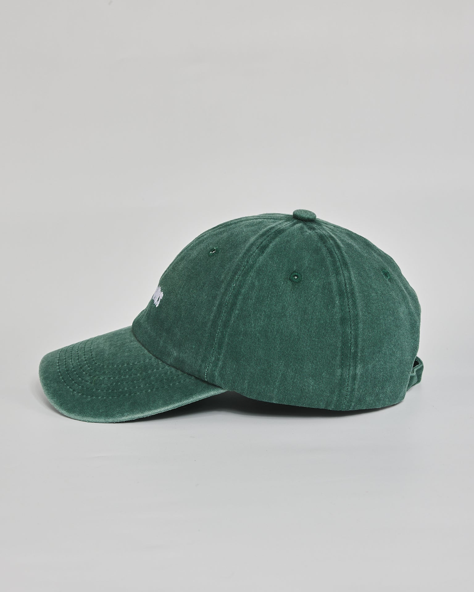 No Thanks forest green washed cap - angled view