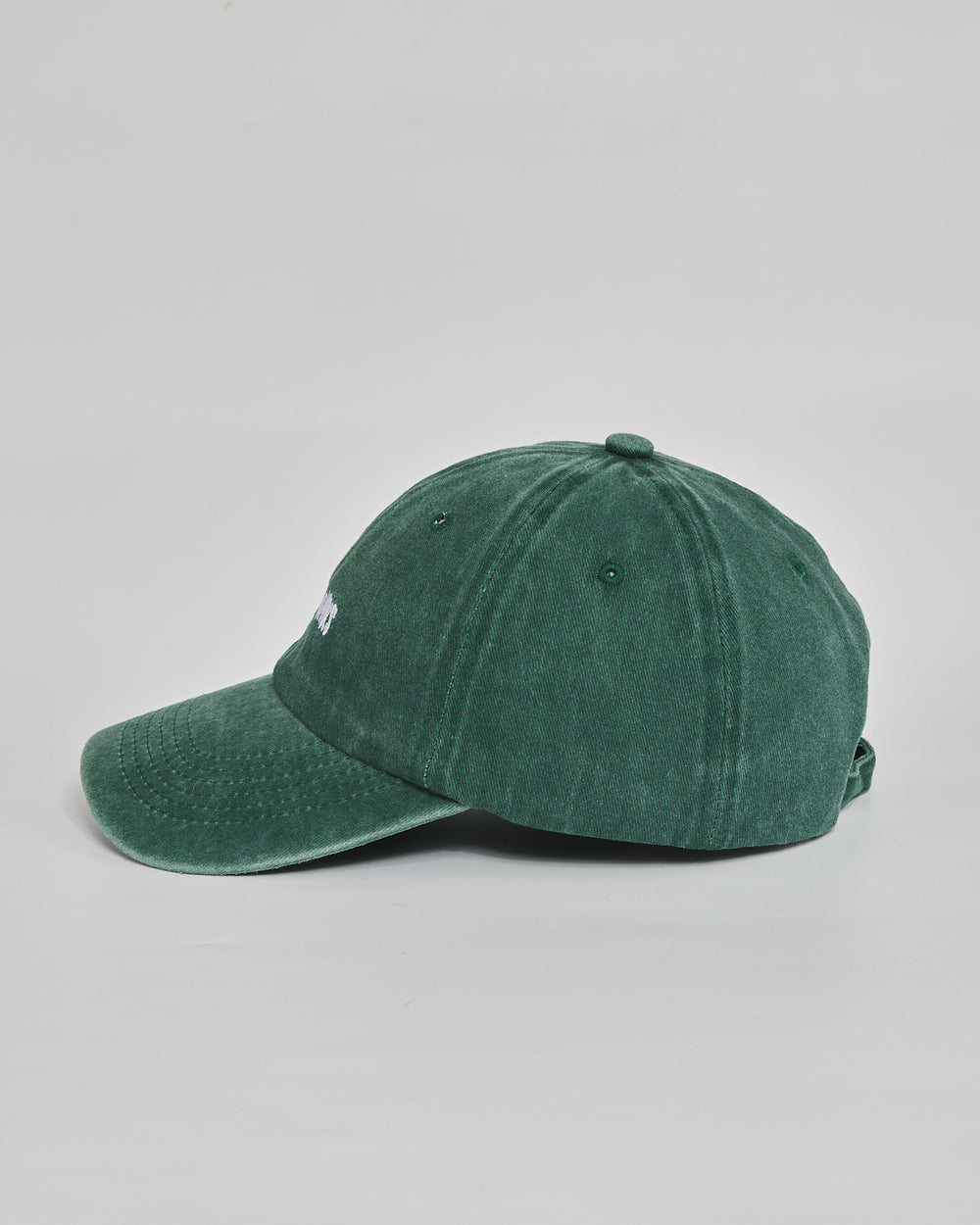 No Thanks forest green washed cap - angled view