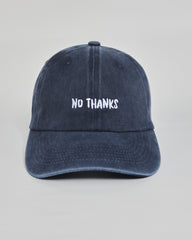 No Thanks navy washed cap - front view