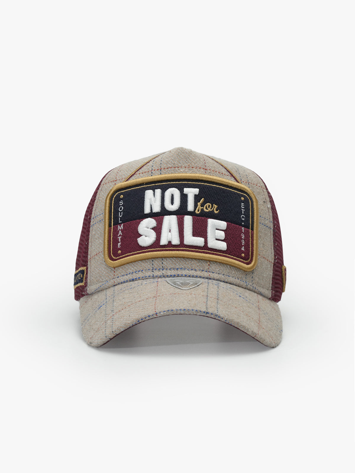 Front view of Not For Sale Burgundy Trucker Hat