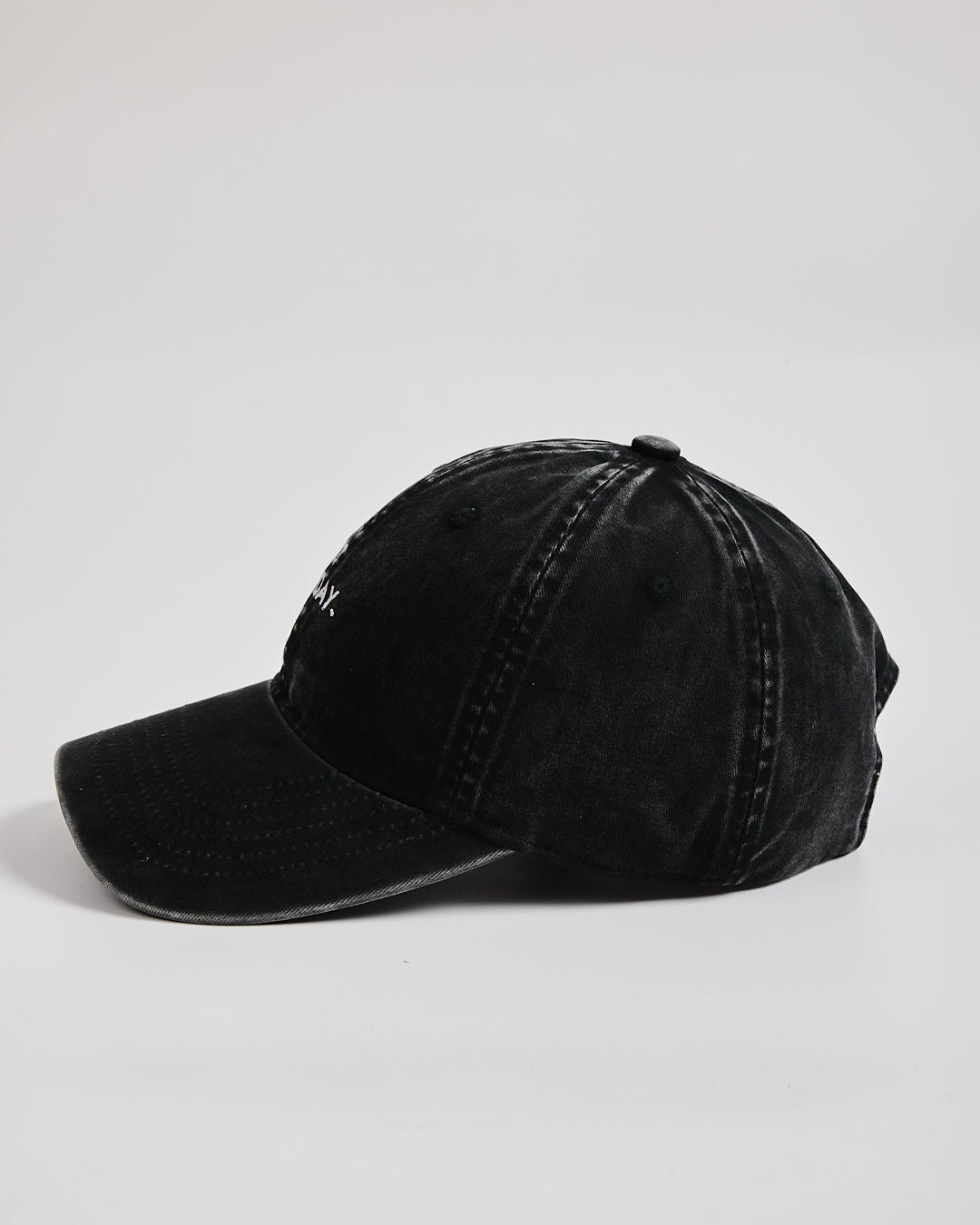 Not Today Black Washed Cap on a light gray background