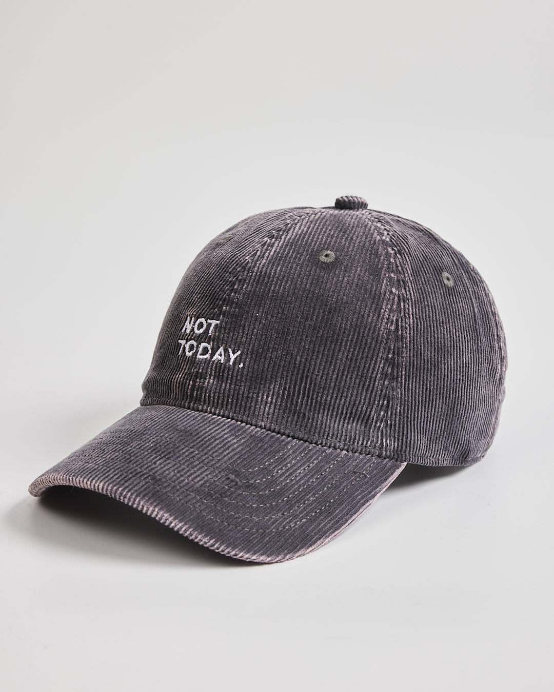 Gray cap with 'Not Today' text on a light gray background