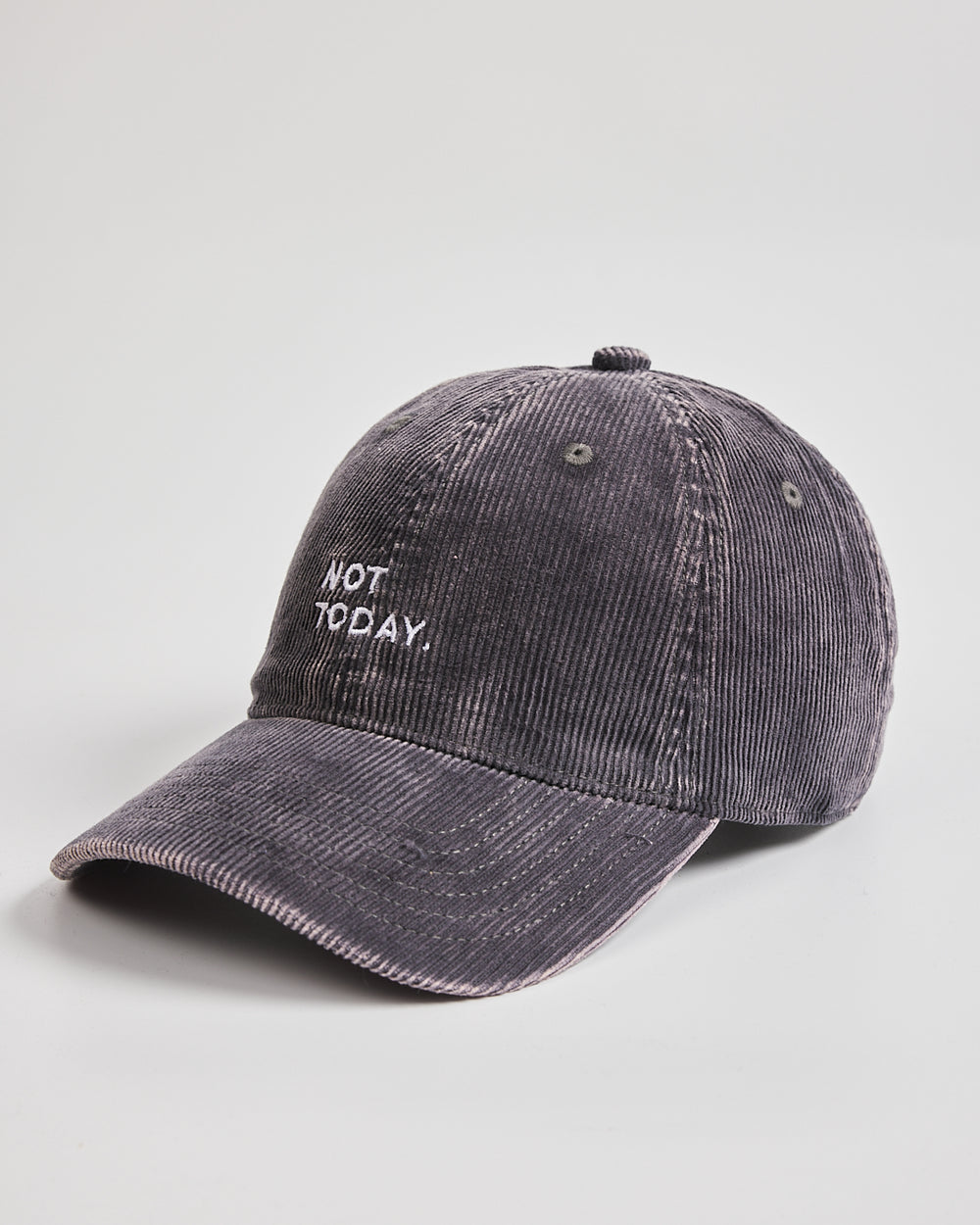 Gray cap with 'Not Today' text on a light gray background