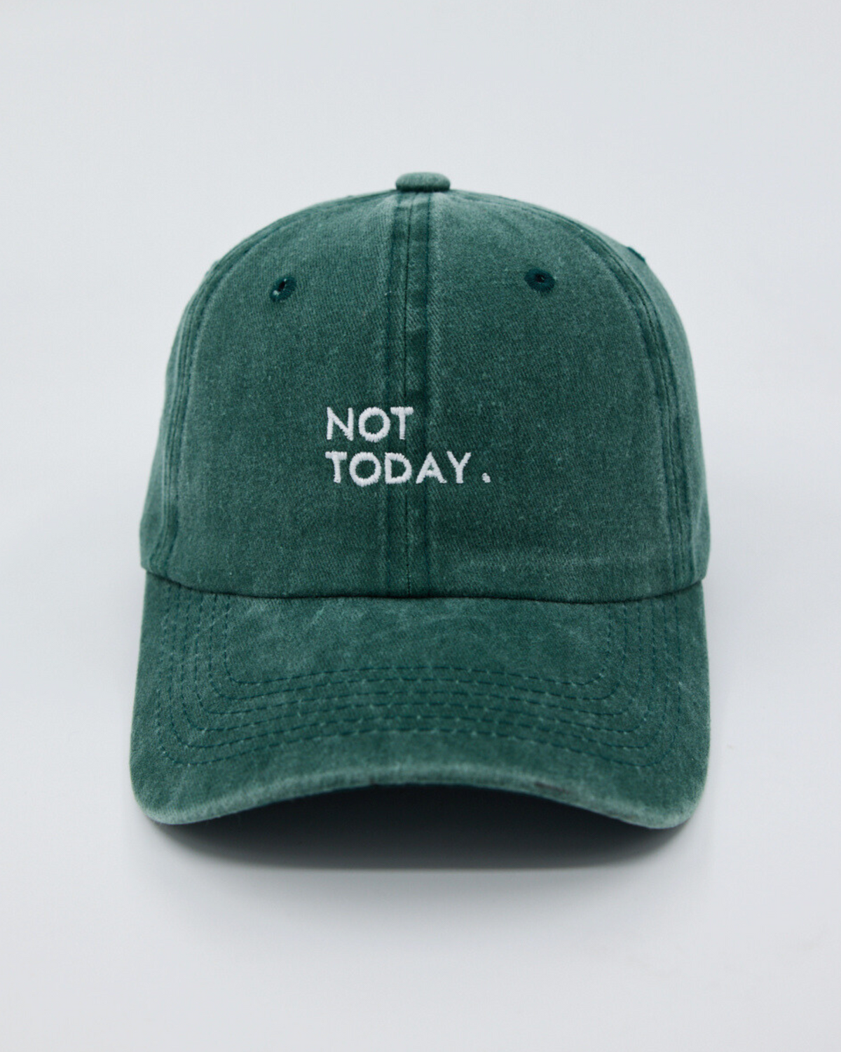 Not Today Dark Green Washed Cap
