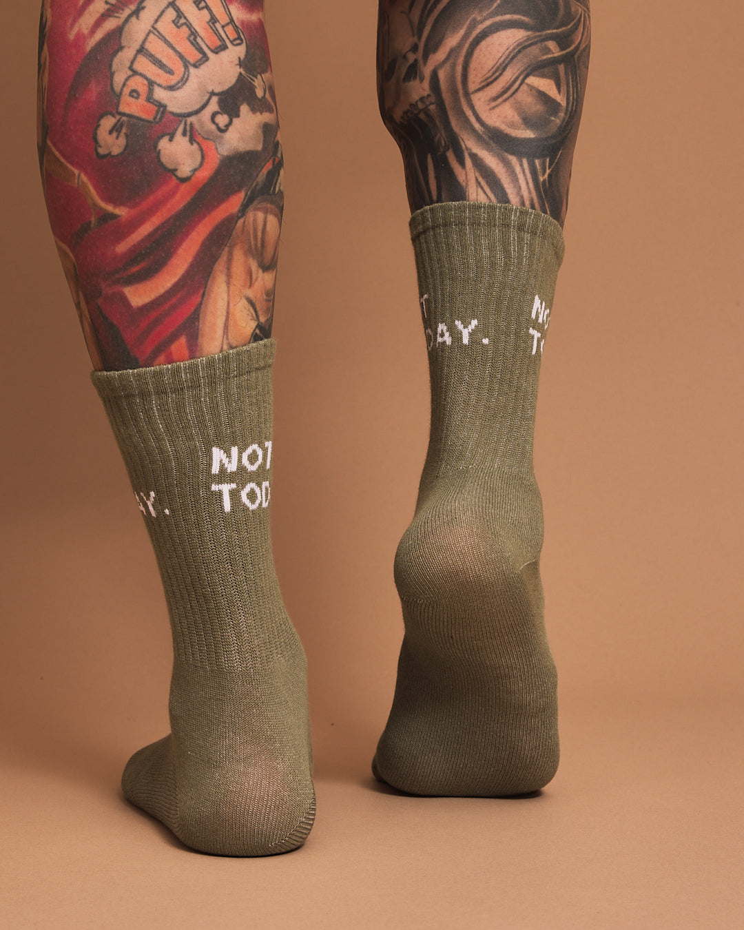 Back view of Not Today Dusty Green Socks
