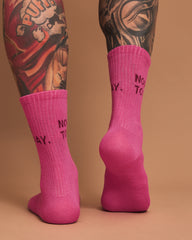 Back view of Not Today Hot Pink Socks