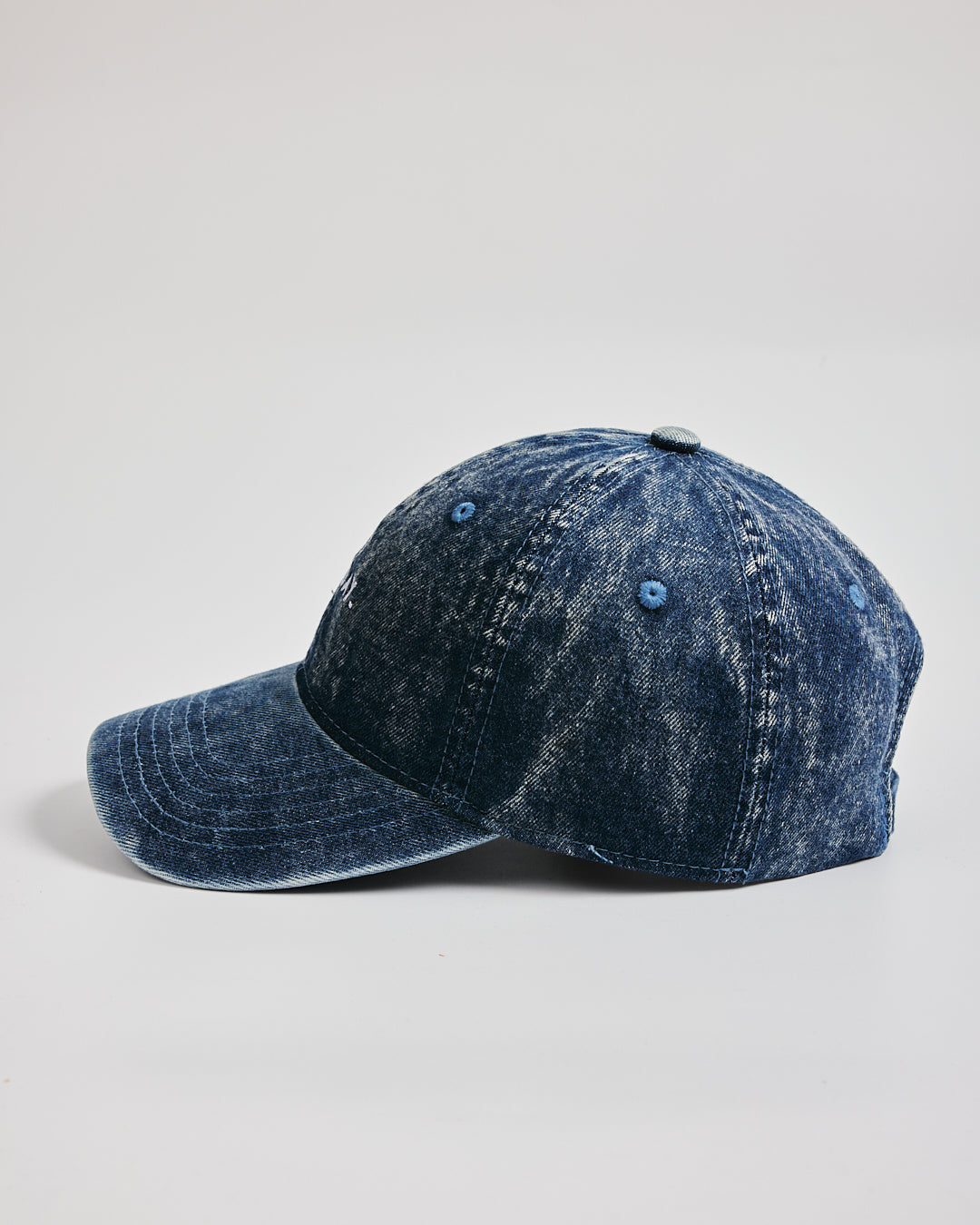 Not Today Navy Denim Washed Cap on a light gray background