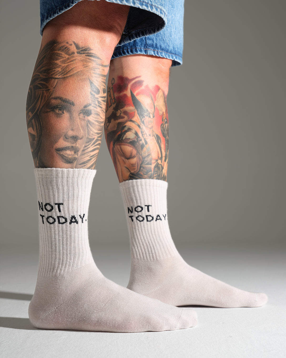 Not Today Light Grey Socks