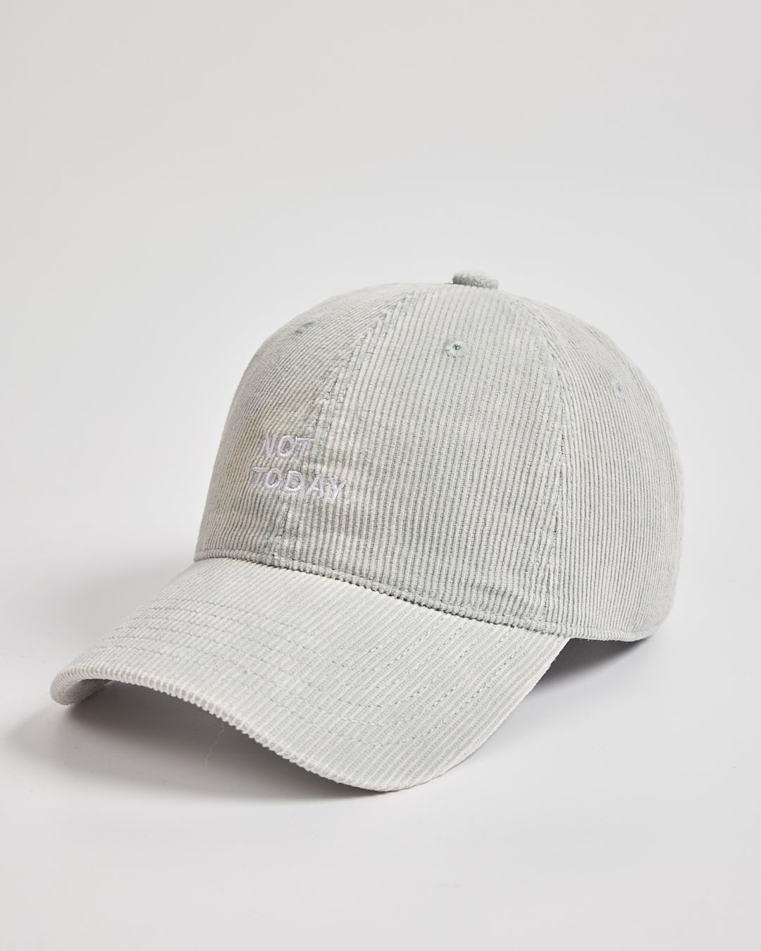 Gray cap with text on a light gray background