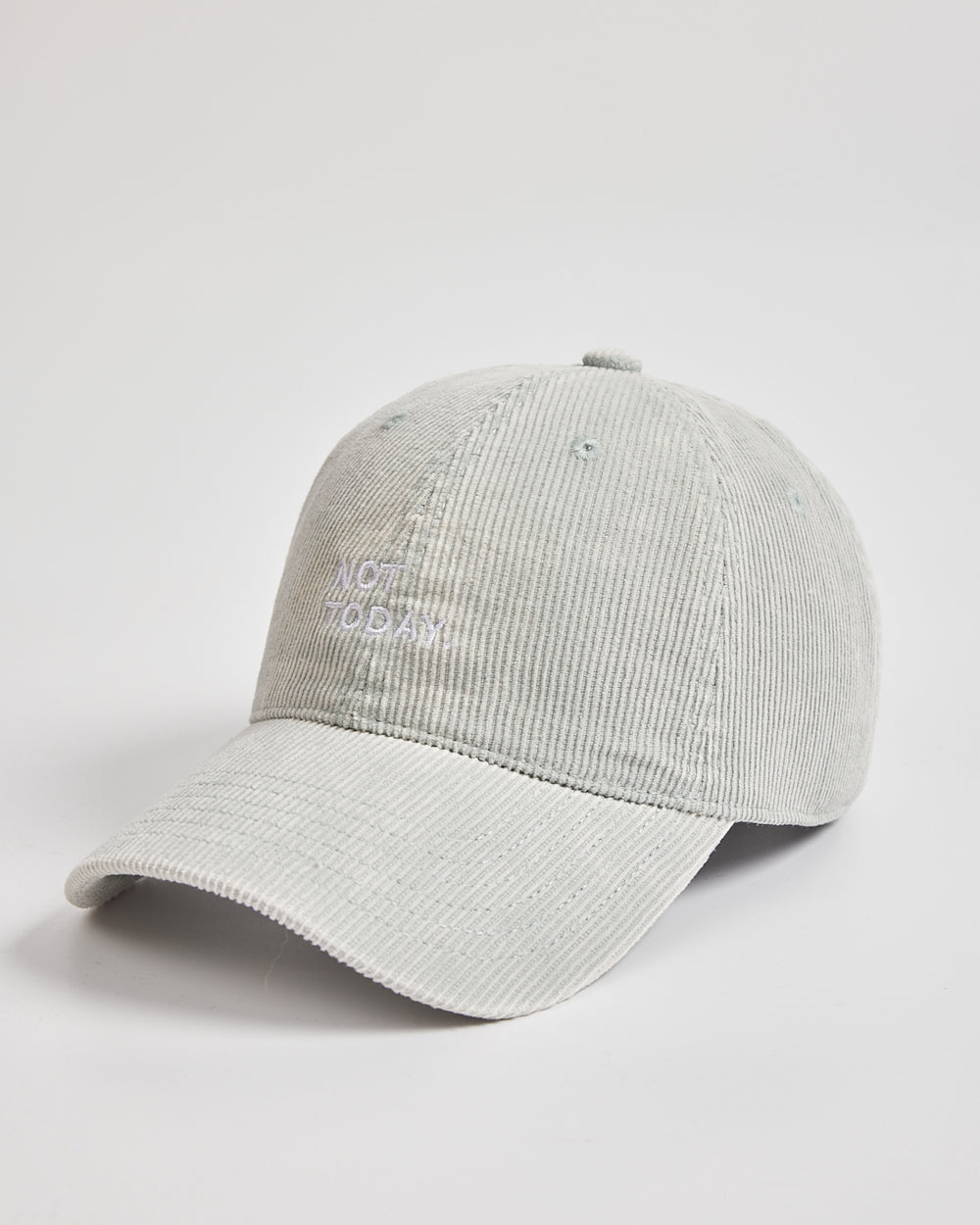 Gray cap with text on a light gray background