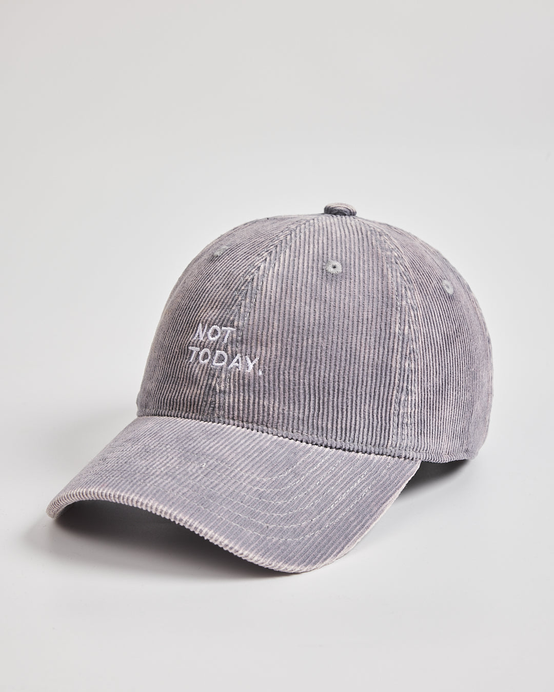 Gray cap with 'Not Today' text on a light gray background