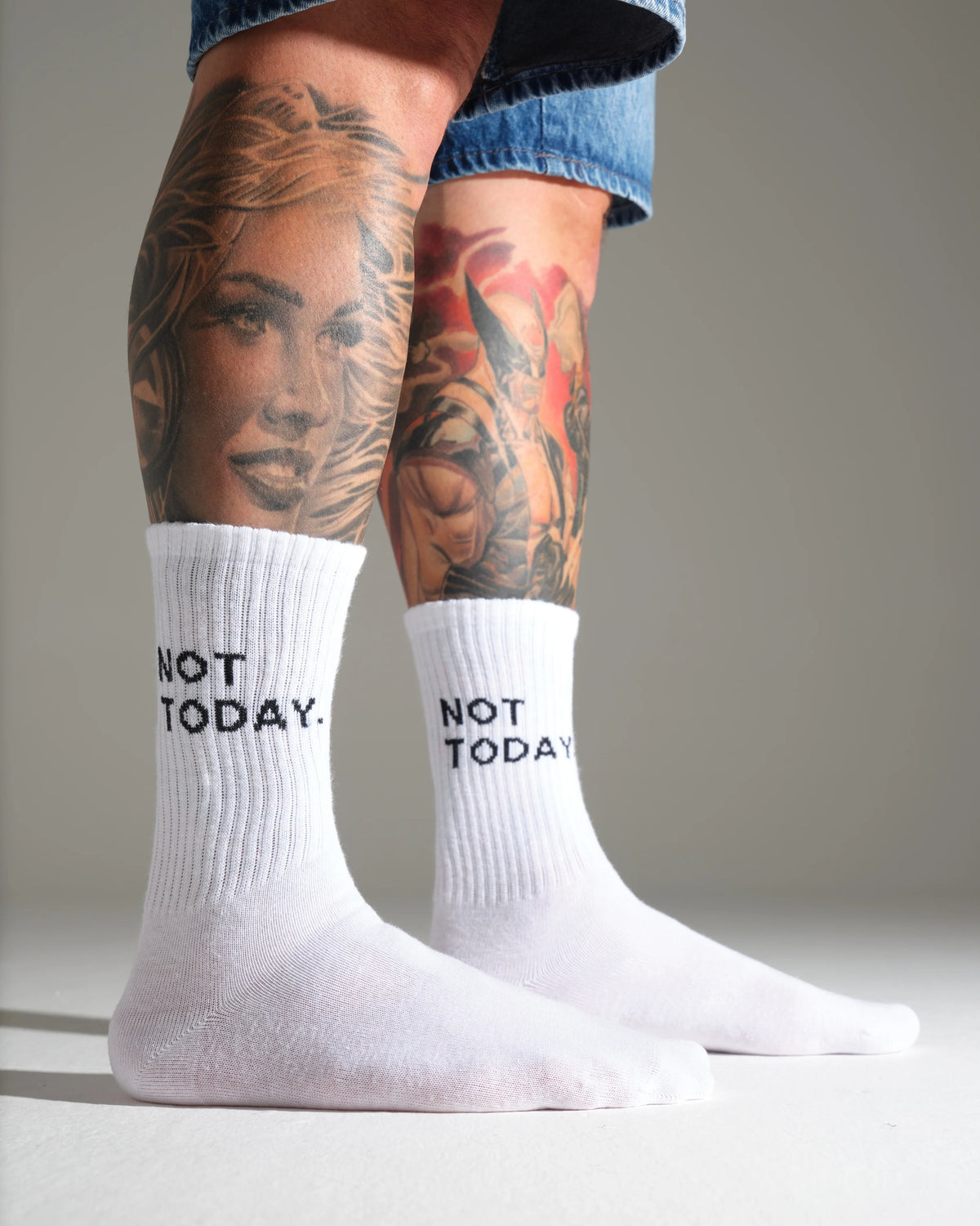 Not Today White Socks