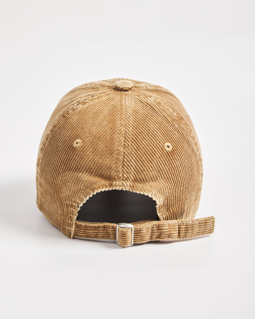 Camel corduroy cap on a light gray background