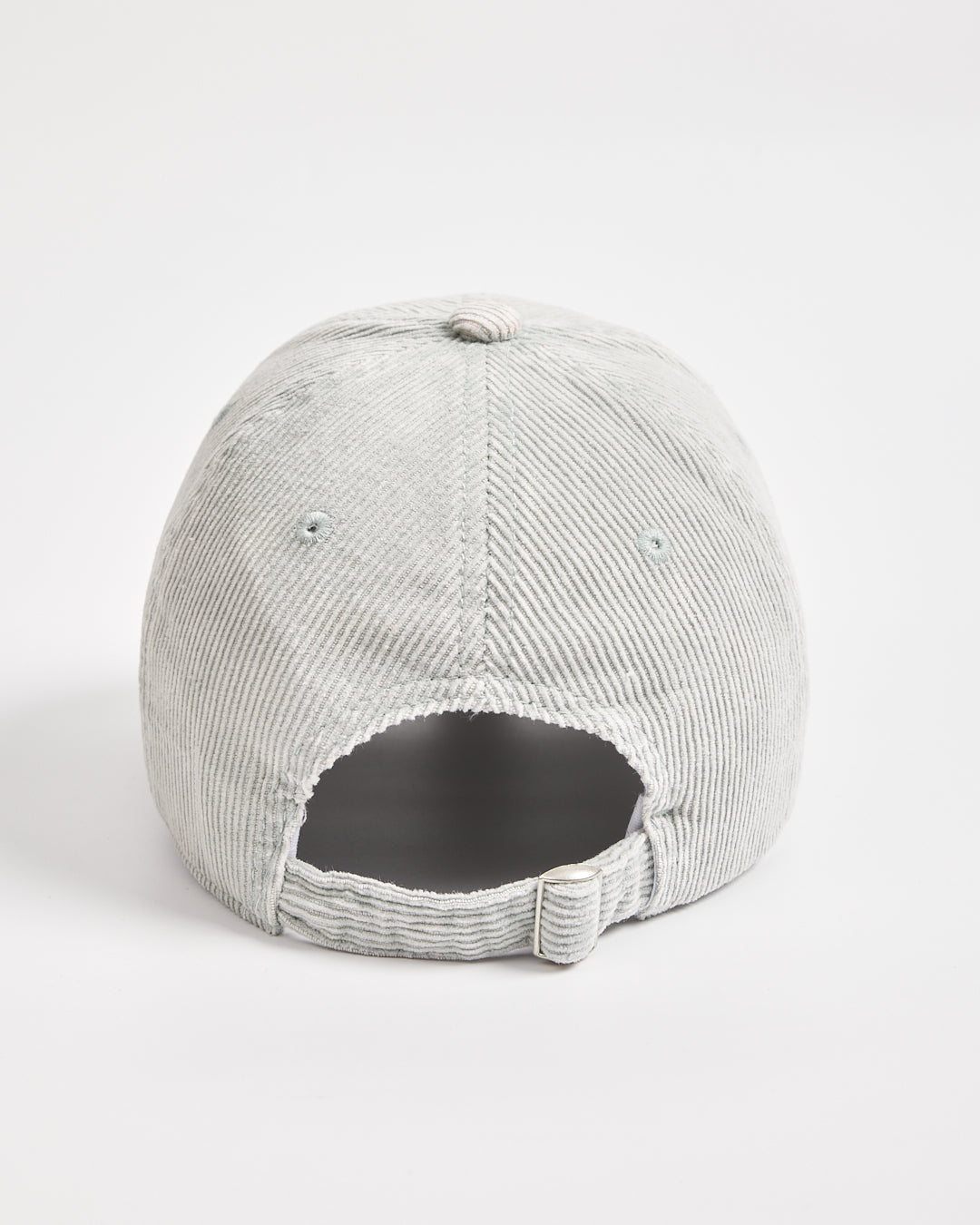 Gray corduroy cap on a white background