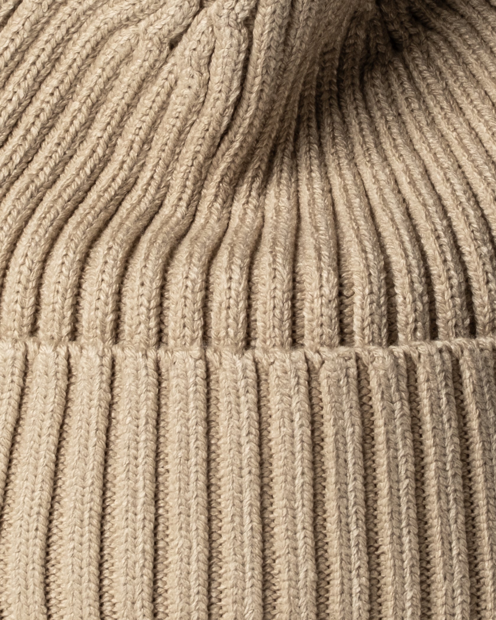 Close view of Oat Beige Classic Beanie