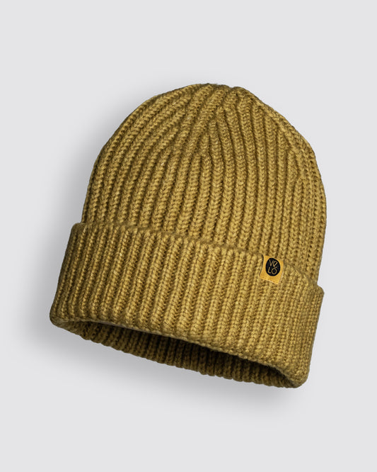 Front view of Olive Lux Beanie