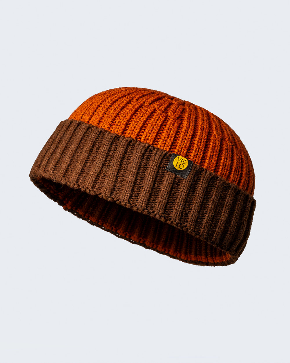 orange crochet product photo on a white background