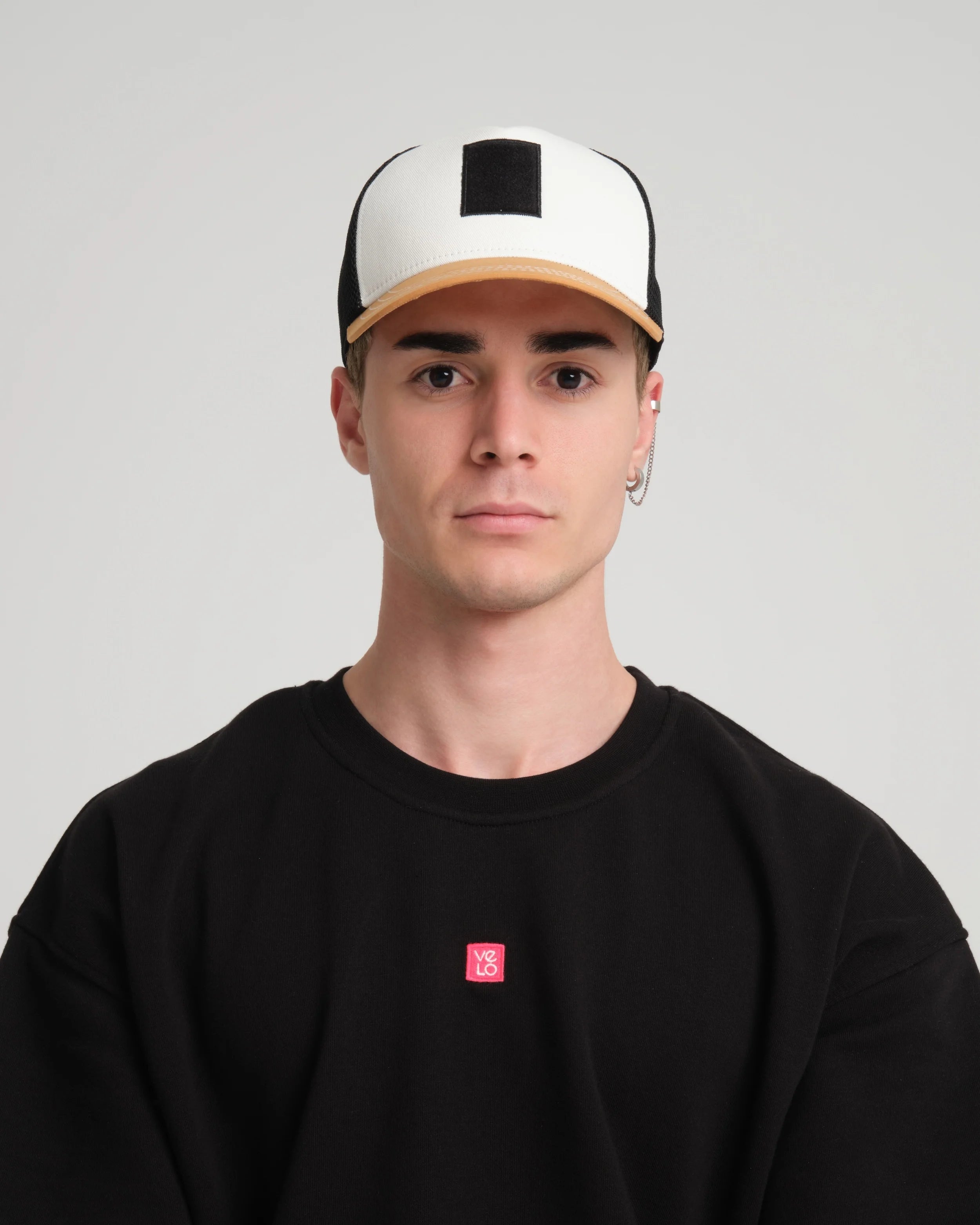 Orange Trucker Cap With Free Patch