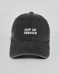 Out of Service black washed cap - front view