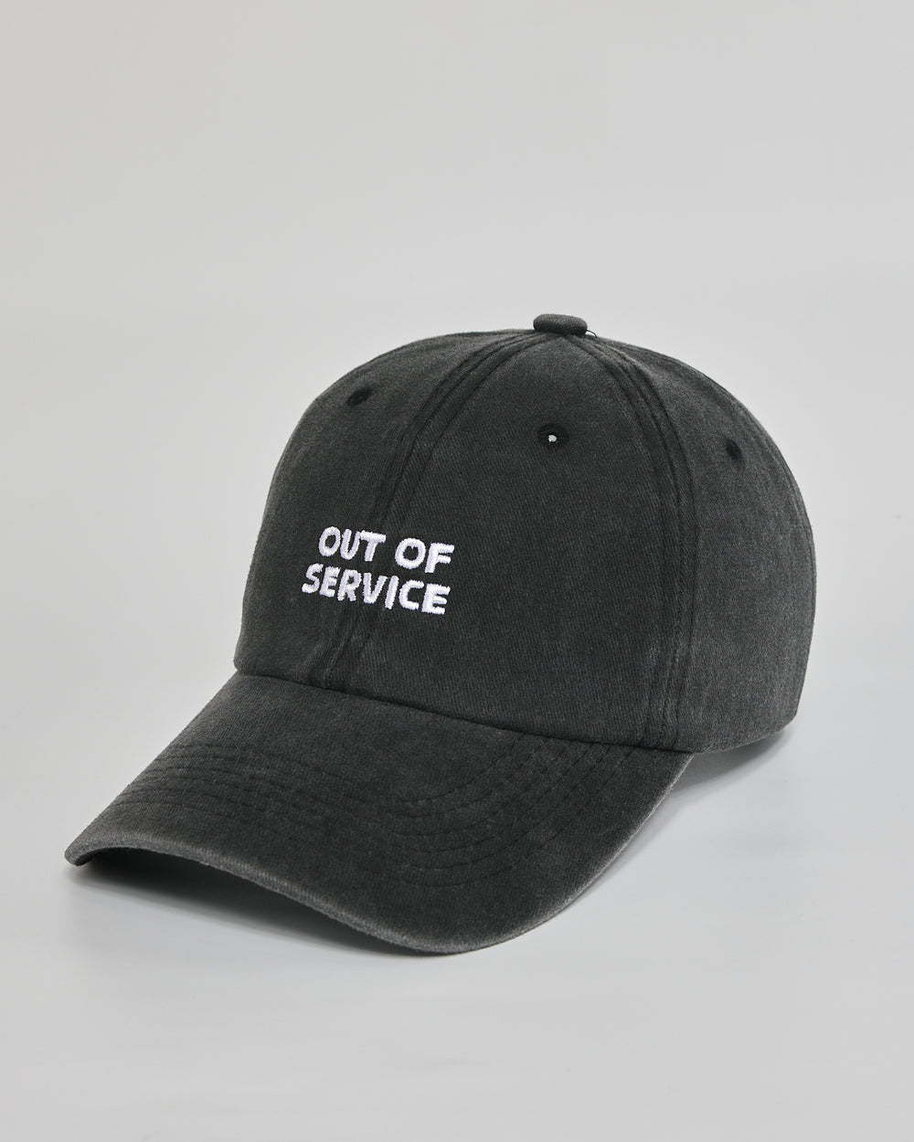 Out of Service black washed cap - side view