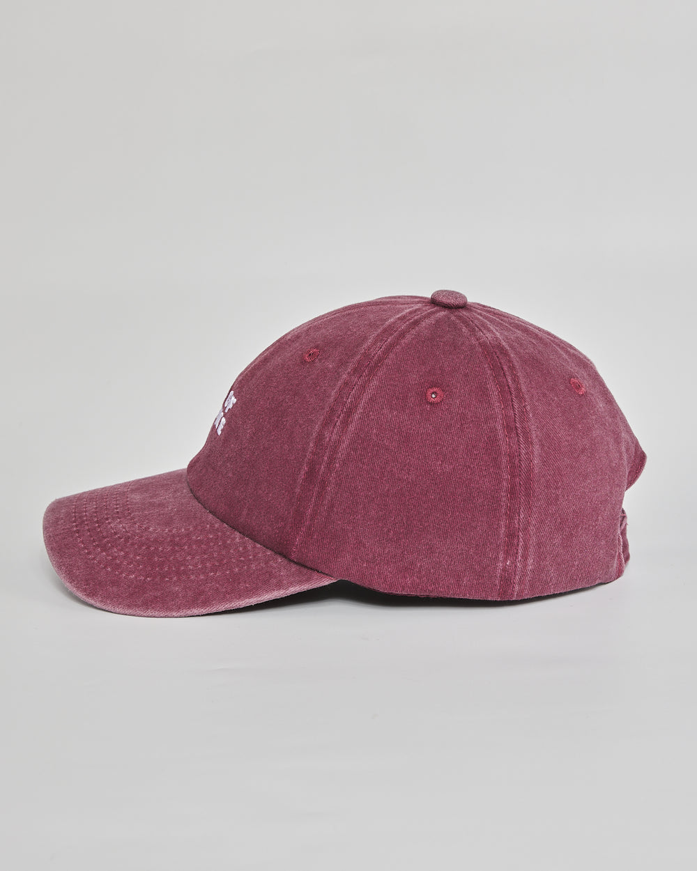 Out of Service burgundy washed cap - angled view