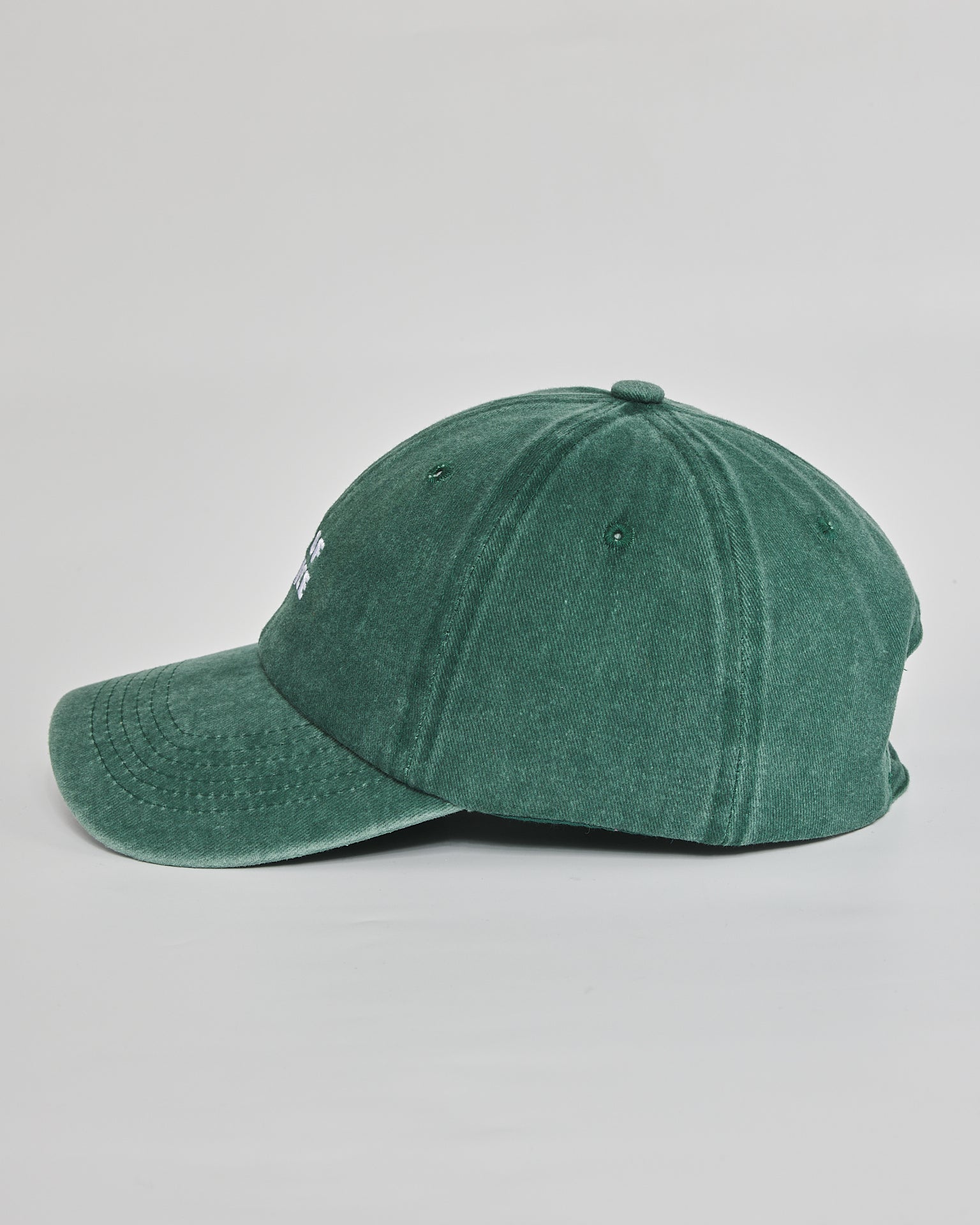 Out of Service forest green washed cap - angled view