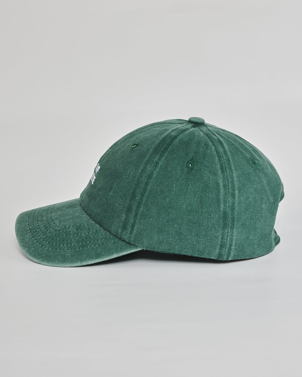 Out of Service forest green washed cap - angled view
