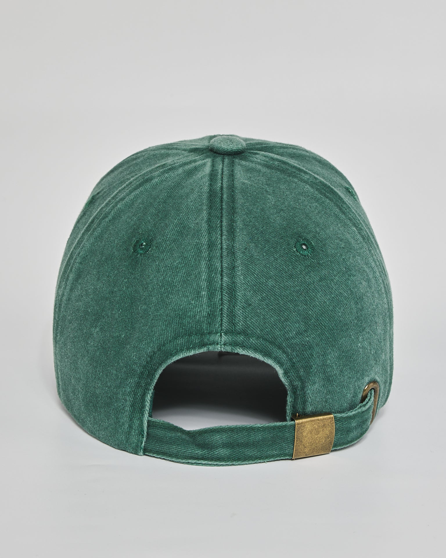 Out of Service forest green washed cap - back view