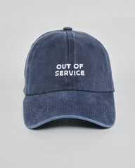 Out of Service navy washed cap - front view