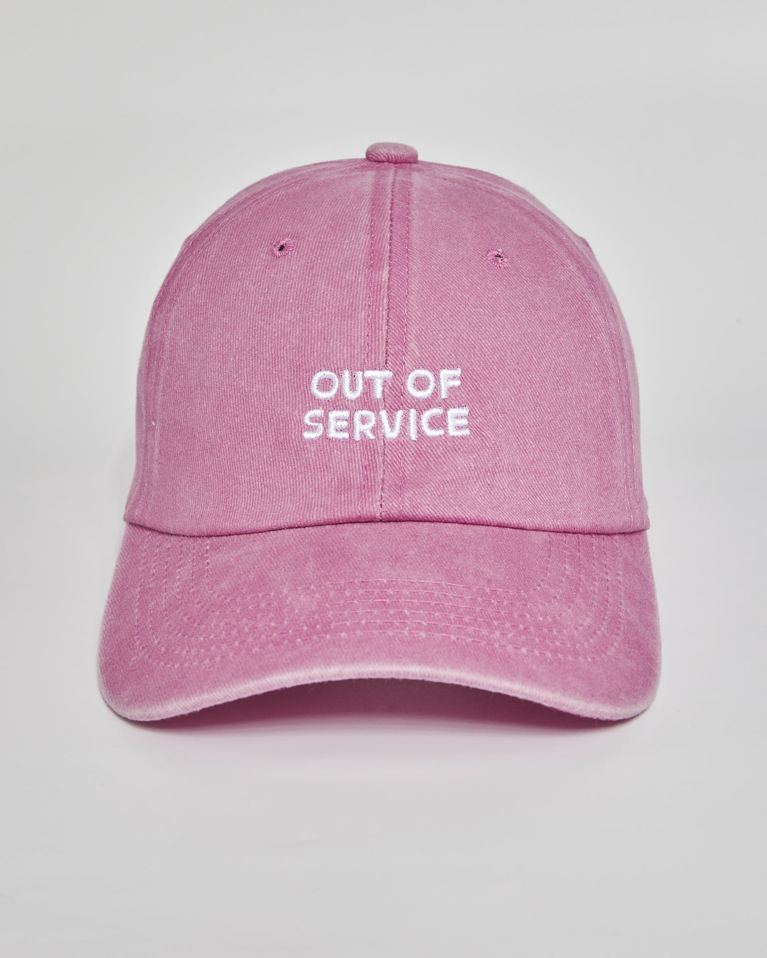 Out of Service pink washed cap - front view
