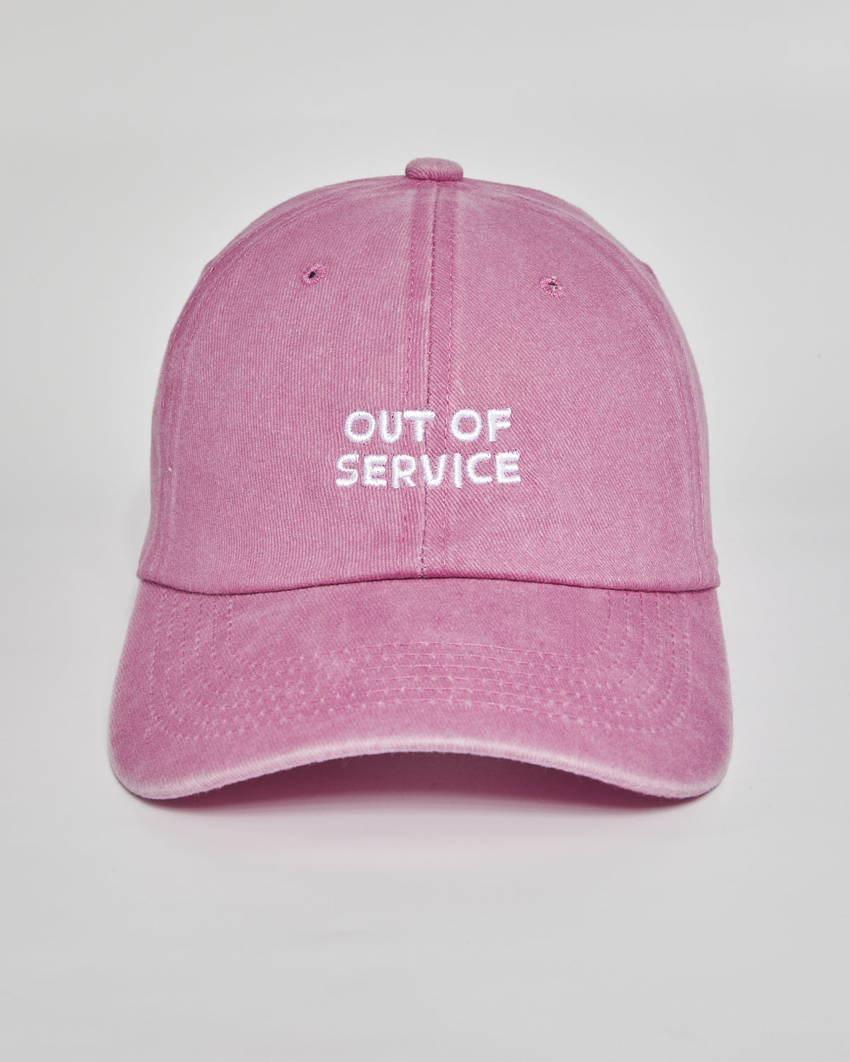 Out of Service pink washed cap - front view
