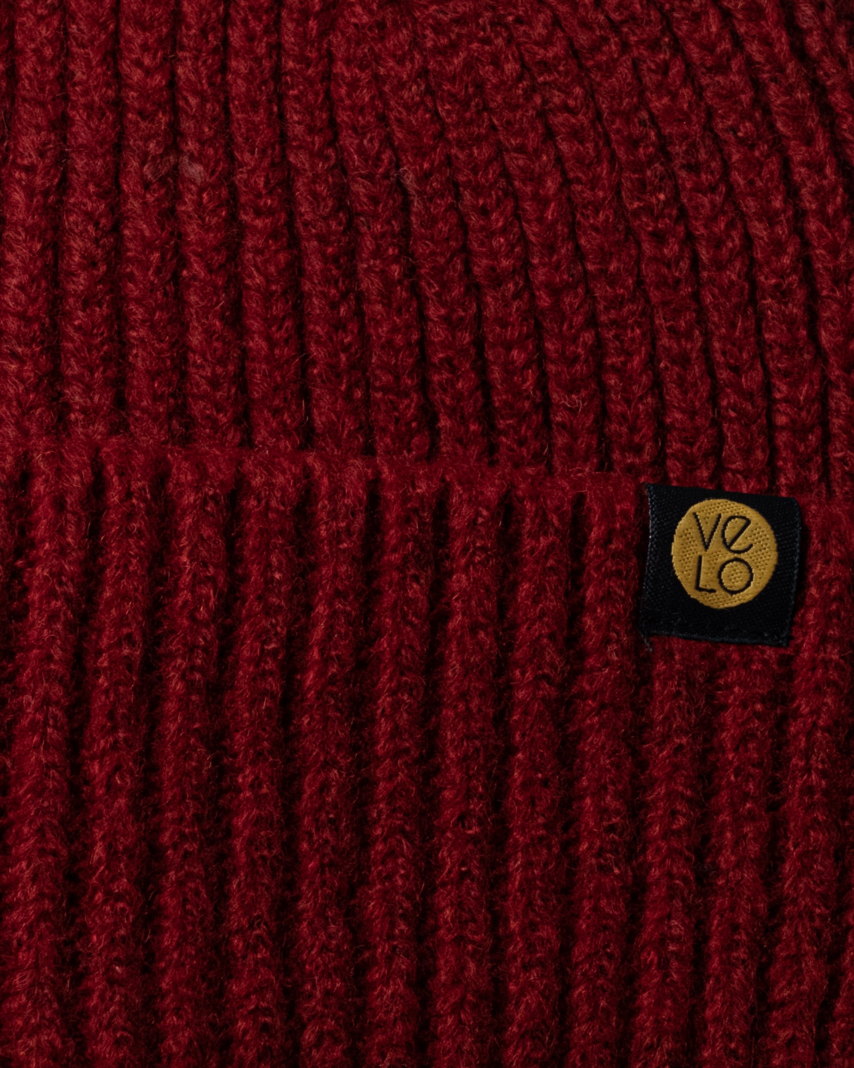 Close view of Oxblood Lux Beanie