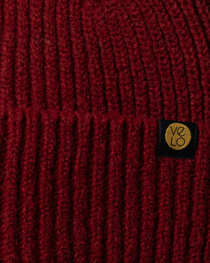 Close view of Oxblood Lux Beanie