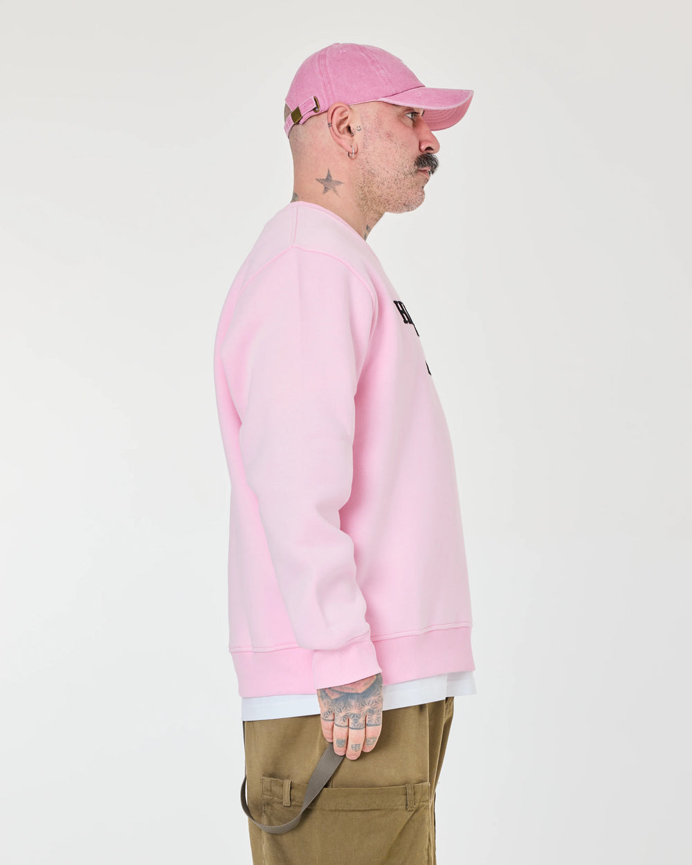 side view of Hahaha No Pink Sweat