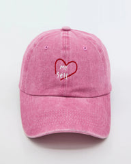 front view of Pink Love Myself Washed Cap