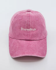 front view of Shoreditch Pink Washed Cap