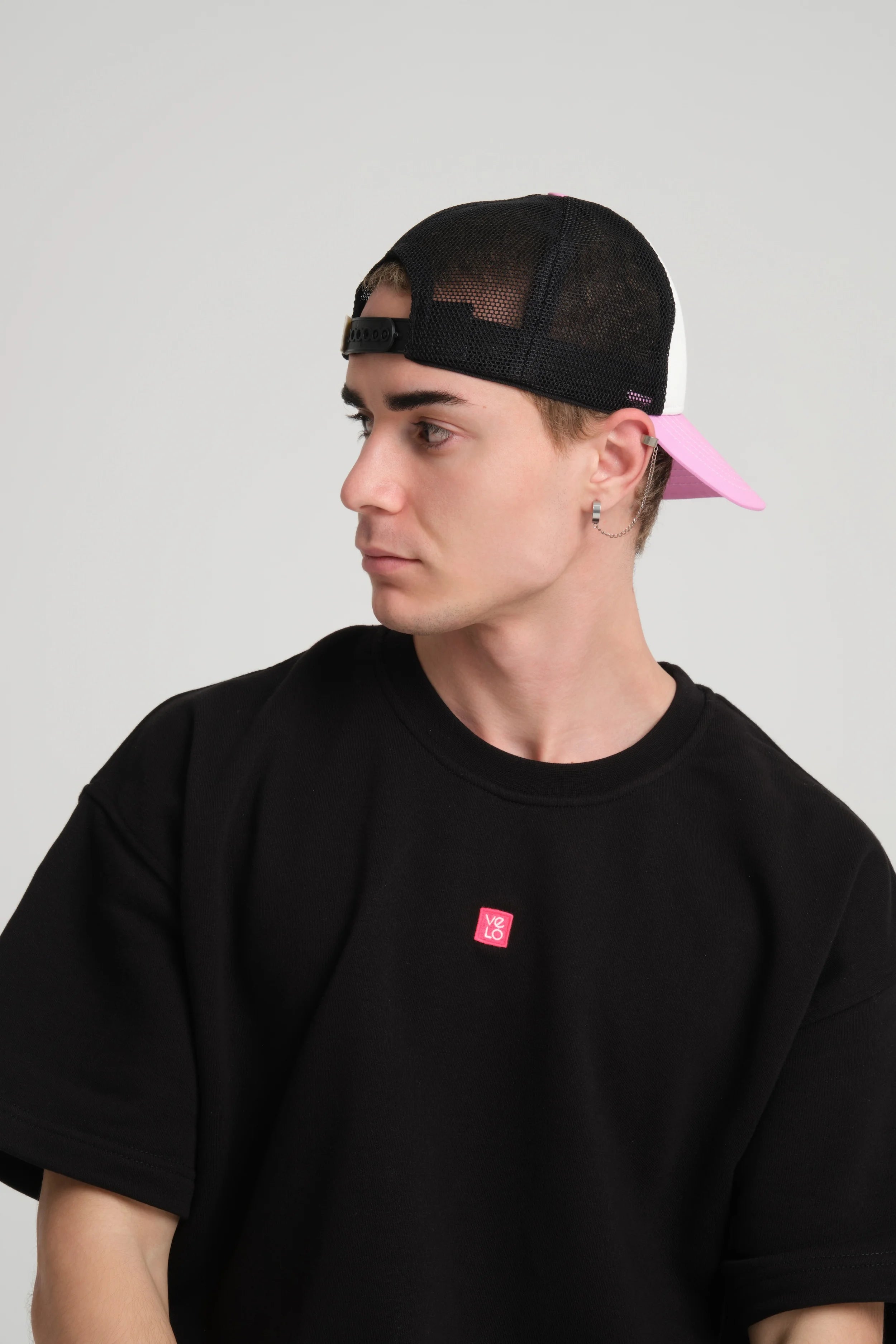 Pink Trucker Cap With Free Patch
