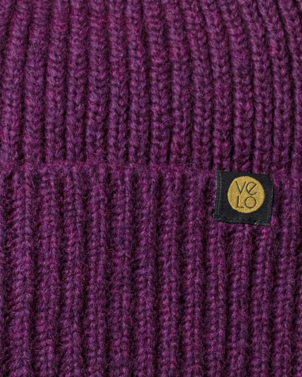 Close view of Plum Lux Beanie
