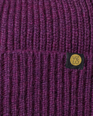 Close view of Plum Lux Beanie