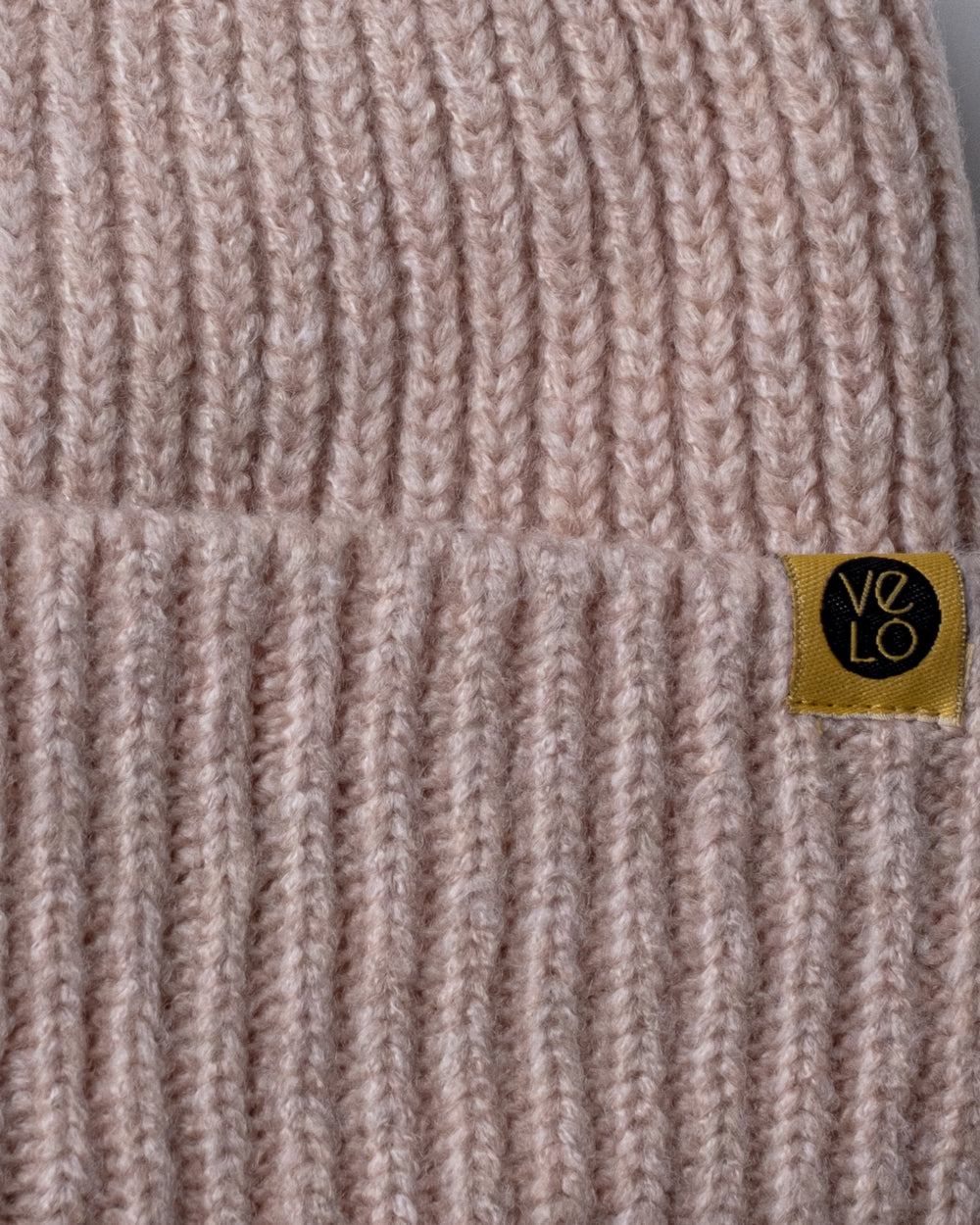 Close view of Powder Pink Lux Beanie