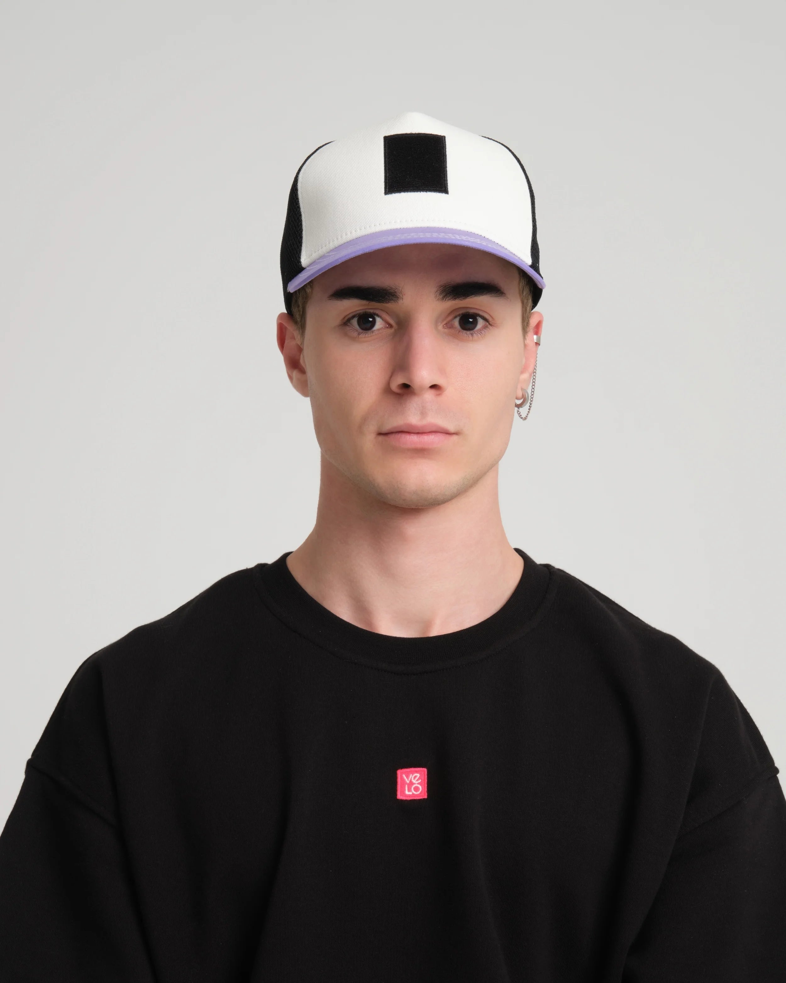 Purple Trucker Cap With Free Patch