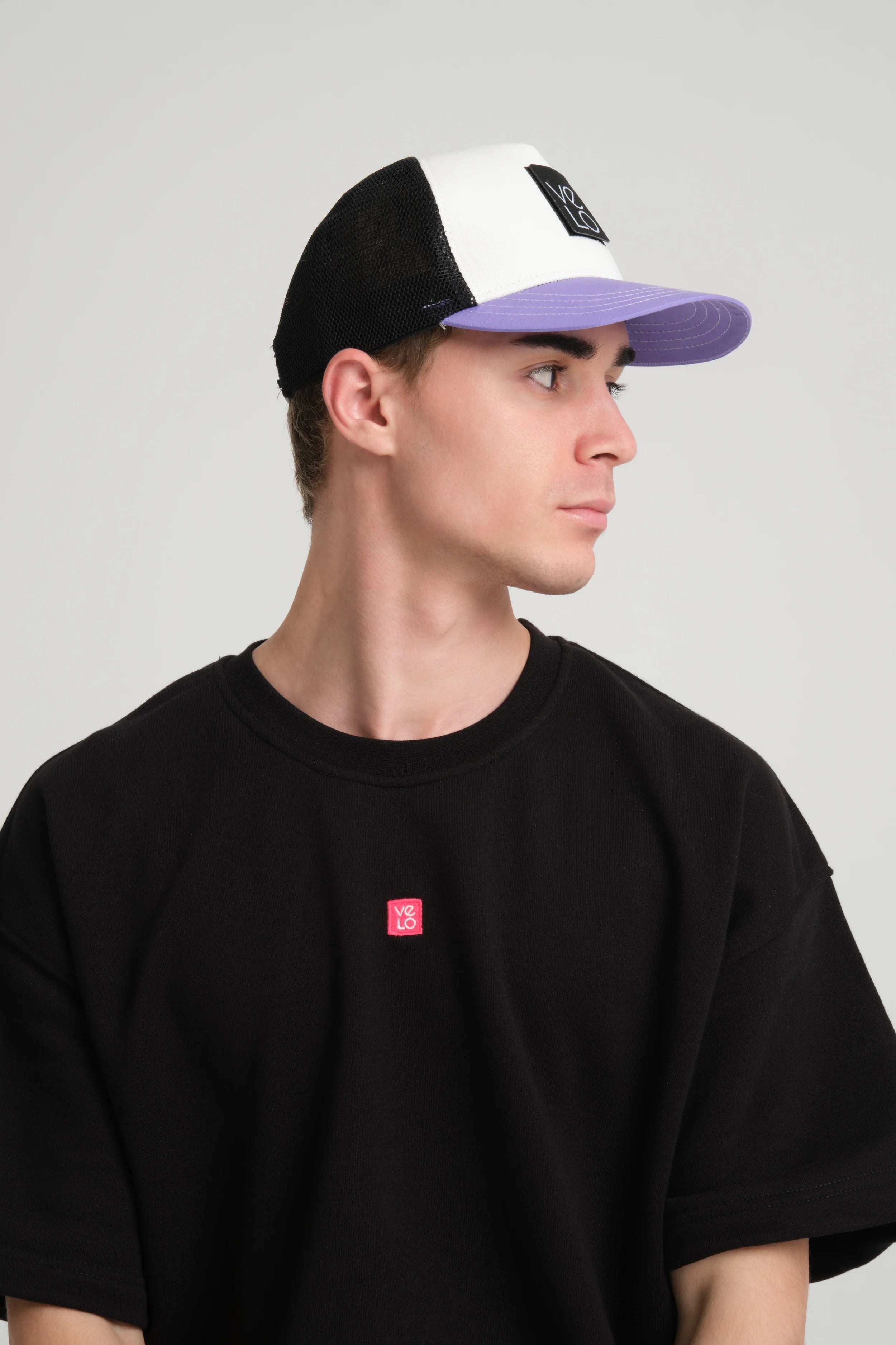 Purple Trucker Cap With Free Patch