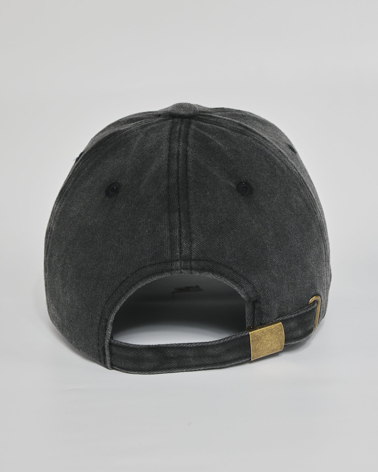 Quiet Mood black washed cap - back view